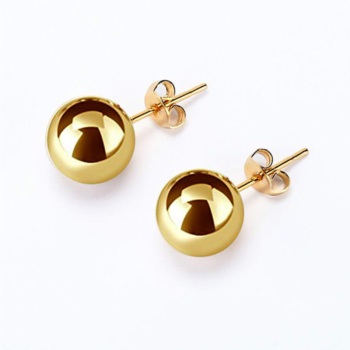 Fashion Round Stainless Steel Metal Ear Studs 1 Pair