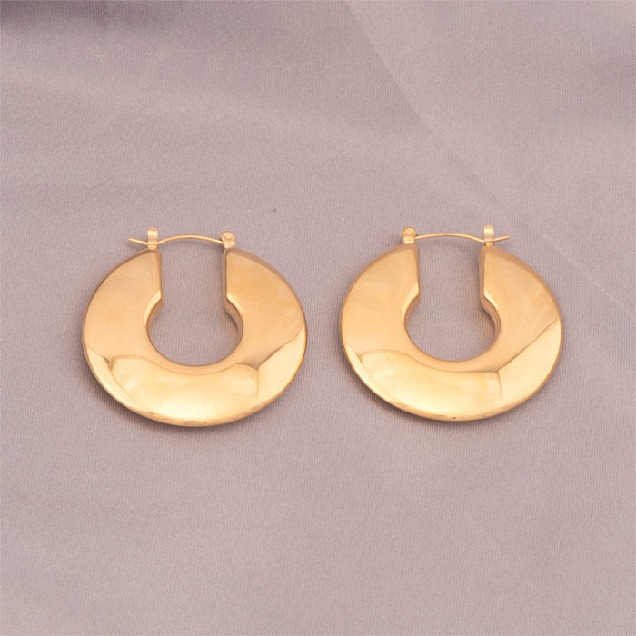 1 Pair Exaggerated U Shape Plating Stainless Steel 18K Gold Plated Earrings