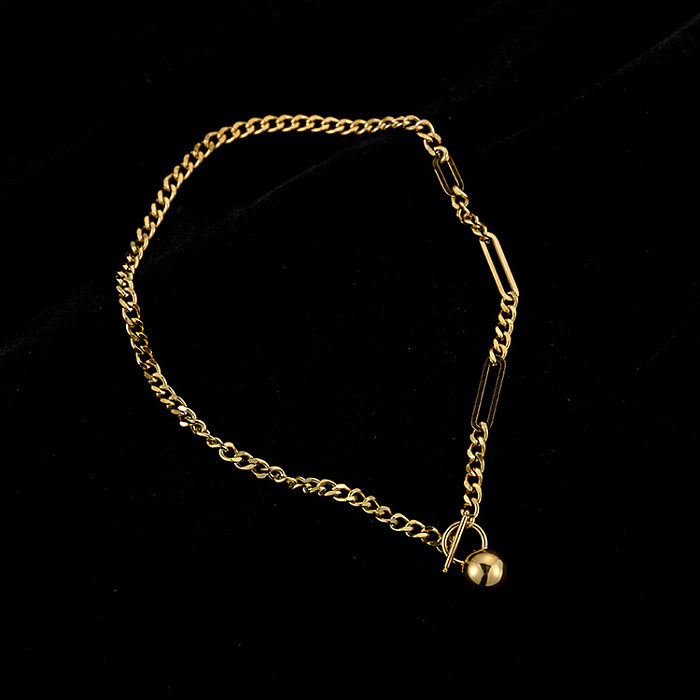 Hip-Hop Geometric Stainless Steel Plating Necklace