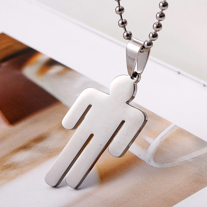 Commute Cartoon Character Stainless Steel  Polishing Pendant Necklace