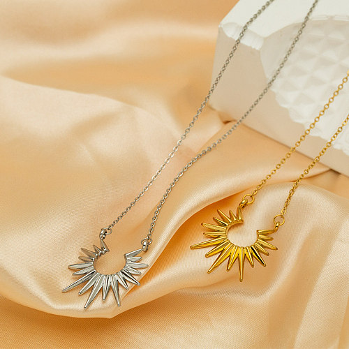 IG Style Simple Style Commute Sun Halskette mit Edelstahlbeschichtung und 18-Karat-Vergoldung