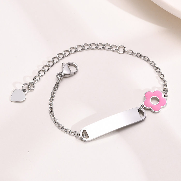 Bracelets plaqués or en acier inoxydable, Style Simple et doux, en forme de cœur arc-en-ciel, fraise, en vrac
