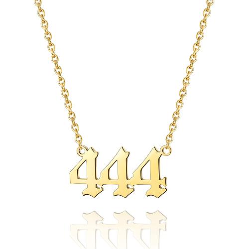Simple Style Number Stainless Steel  Stainless Steel Plating 18K Gold Plated Necklace