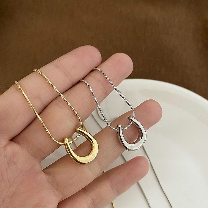 IG Style Simple Style U Shape Stainless Steel Plating Necklace 1 Piece