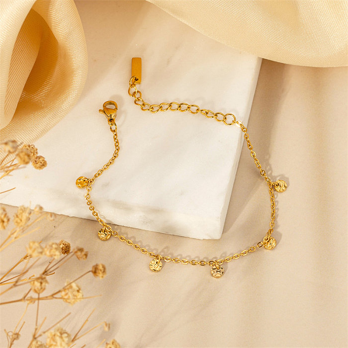 Casual estilo simples estilo clássico cor sólida aço inoxidável titânio polimento chapeamento titânio aço banhado a ouro pulseiras