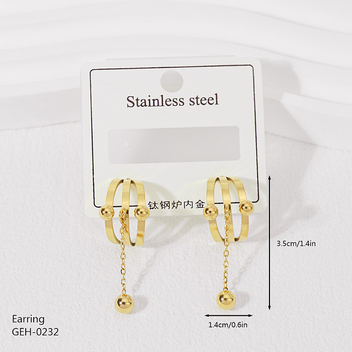 1 Paar einfache U-förmige Stern-Twist-Plating-Inlay-Ohrringe aus Edelstahl mit Strasssteinen, Zirkon, rosévergoldet, vergoldet, versilbert