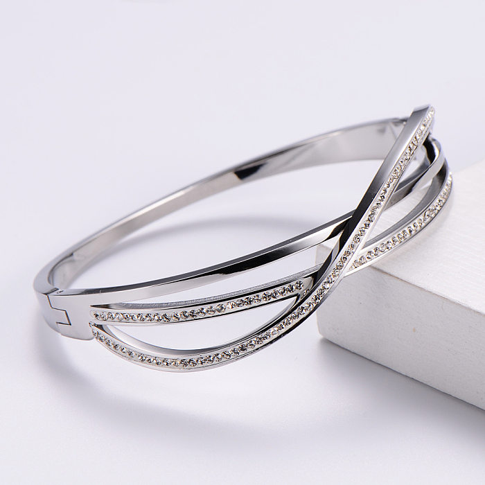 Koreanische Persönlichkeit Diamant Edelstahl Armband Großhandel