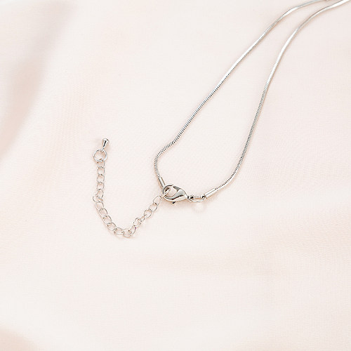 Elegant V Shape Stainless Steel  Plating Inlay Artificial Pearls Platinum Plated Necklace