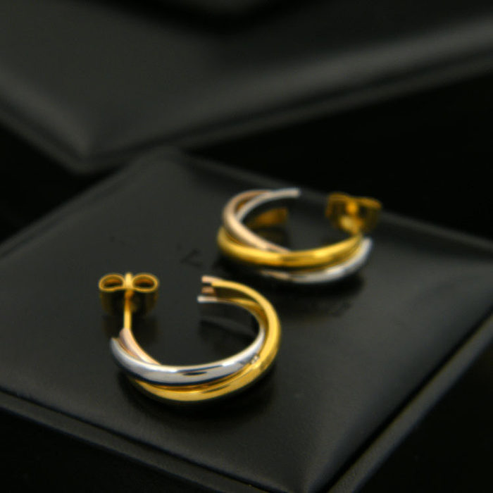 1 Pair Basic Geometric Plating Stainless Steel Earrings