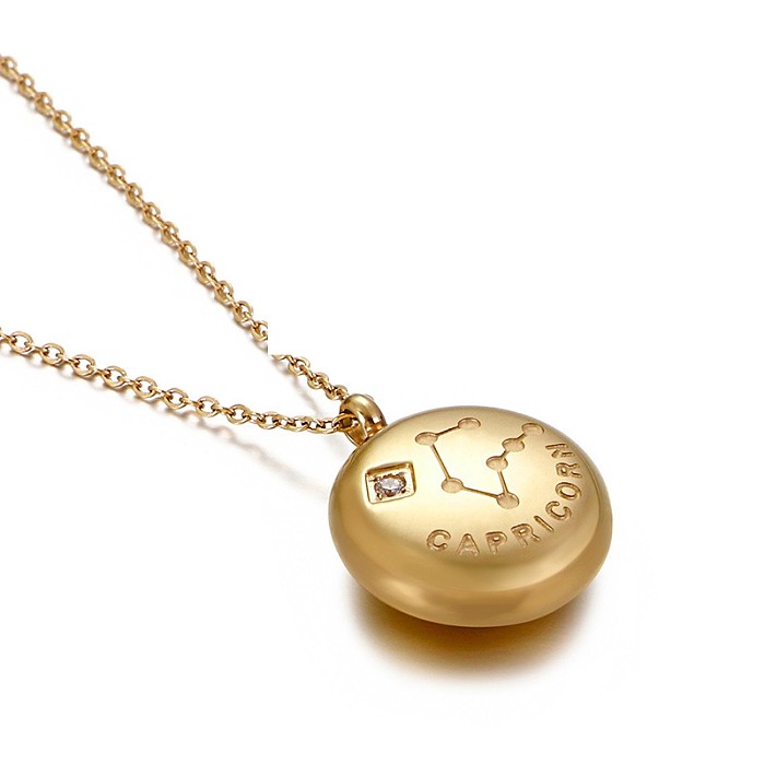 Style coréen mode nouveau douze constellations collier gardien en acier inoxydable doré pour petite amie le cadeau de petite amie peut être envoyé au nom
