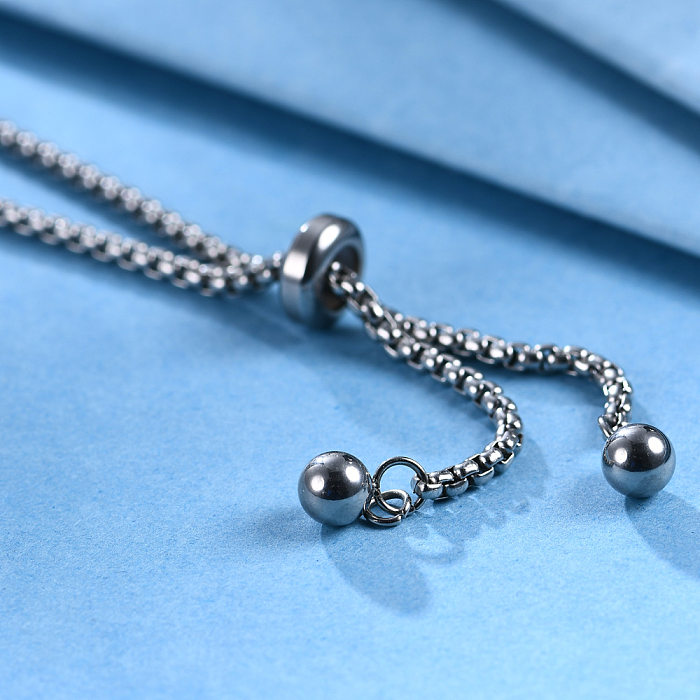 Bracelet réglable en perles d'acier et de titane, nouveau style