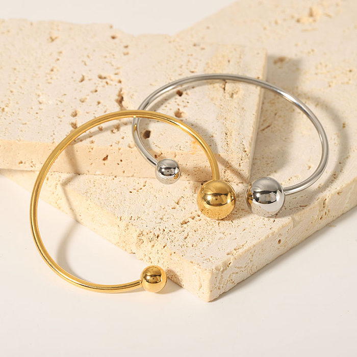 Atacado estilo IG estilo simples cor sólida banhado a ouro 18K pulseira de aço inoxidável