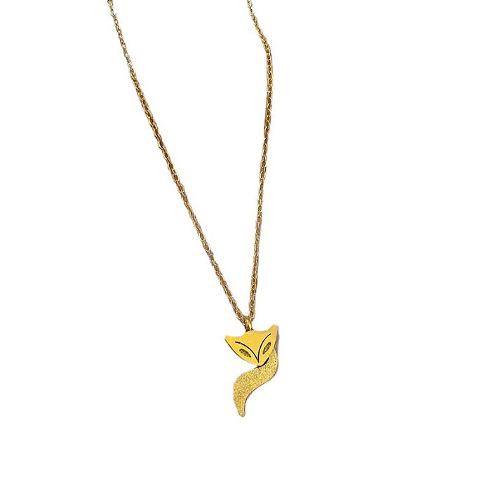 Cartoon Style Fox Stainless Steel Copper Plating Gold Plated Pendant Necklace