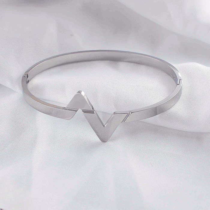 Casual Classic Style Letter Stainless Steel Rose Gold Plated Gold Plated Silver Plated Bangle
