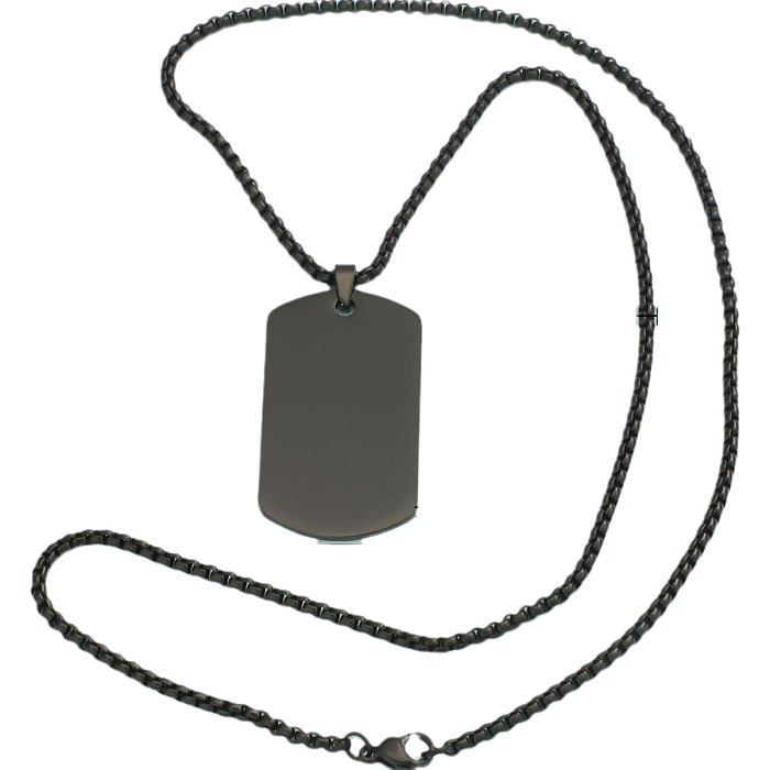 Hip-Hop Square Stainless Steel Plating Pendant Necklace