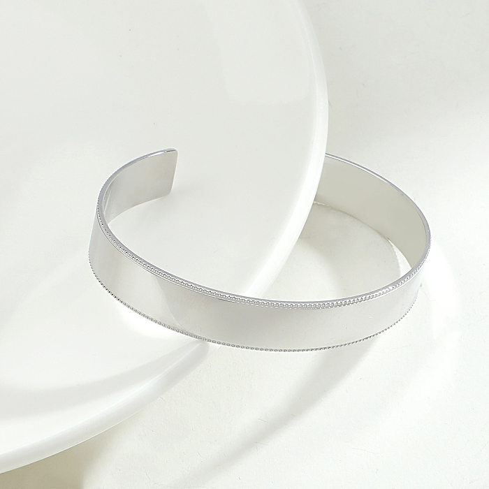 Bracelet de placage en acier inoxydable de couleur unie de style simple 1 pièce