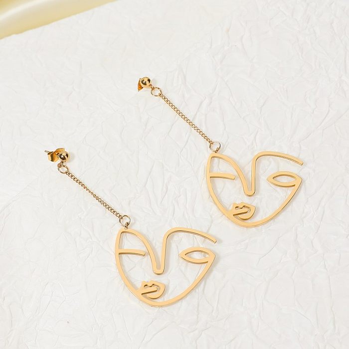 1 Pair Exaggerated Solid Color Plating Stainless Steel  Gold Plated Drop Earrings