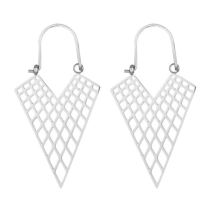 Exaggerated Triangle Stainless Steel Earrings Plating Hollow Out Stainless Steel  Earrings