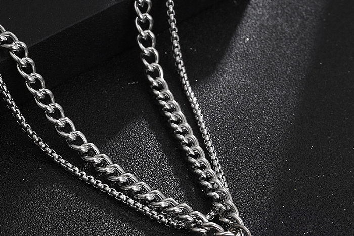 Simple Style Skull Stainless Steel Layered Necklaces In Bulk