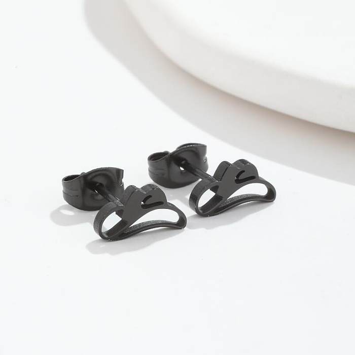 Fashion Hat Bow Knot Stainless Steel  Irregular Plating Hollow Out Ear Studs 1 Pair