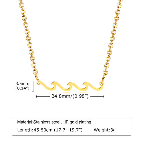 1 Piece Lady Waves Stainless Steel  Plating Necklace