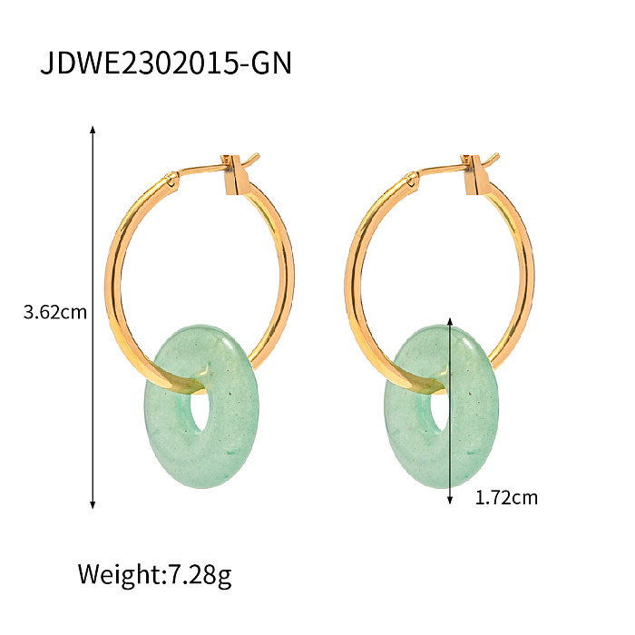 1 Pair Simple Style Circle Plating Stainless Steel  18K Gold Plated Earrings
