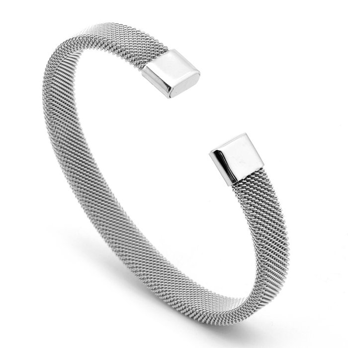 1 pièce de bracelet en métal plaqué acier titane géométrique à la mode