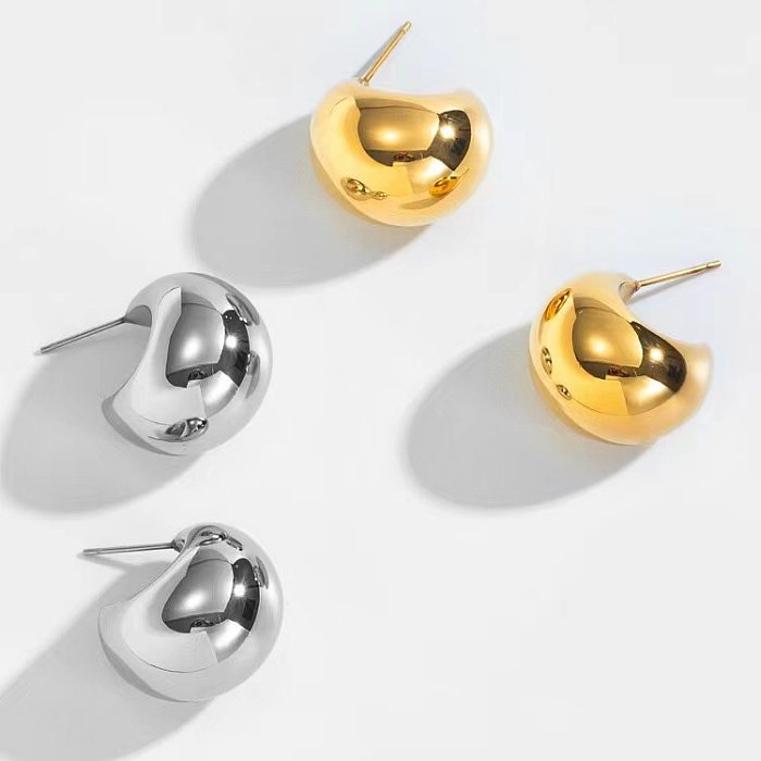 1 paire de clous d'oreilles géométriques en acier inoxydable, Style Simple, en métal