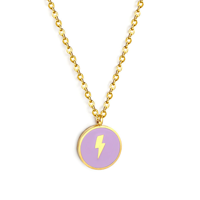 Basic Lightning Fish Tail Stainless Steel  Stainless Steel Gold Plated Pendant Necklace In Bulk