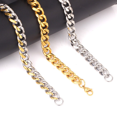 Bracelets en métal en acier inoxydable de couleur unie Streetwear
