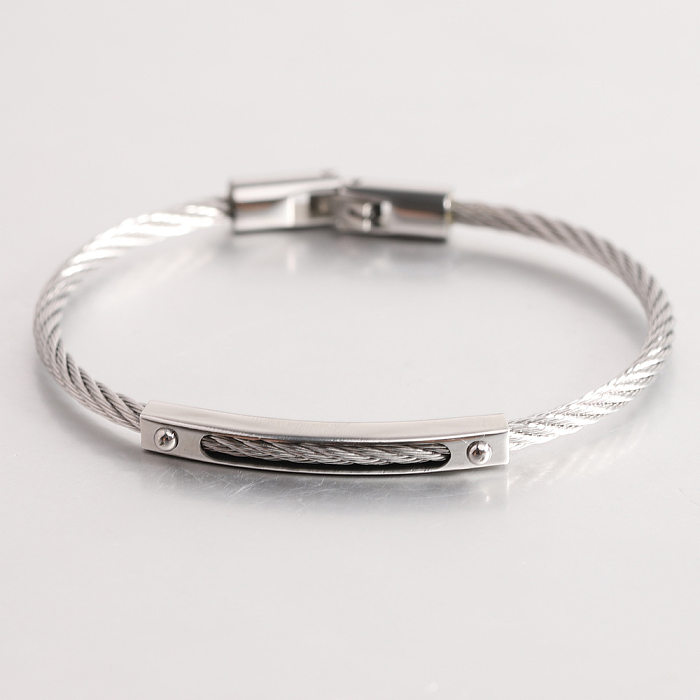 Basic Solid Color Stainless Steel Bangle In Bulk