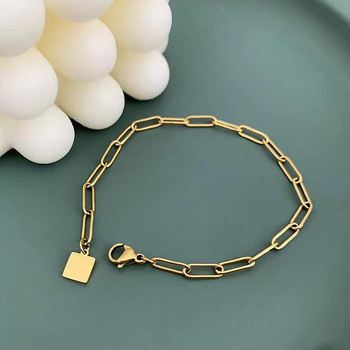 Bracelets plaqués or 18 carats de polissage en acier titanique élégant