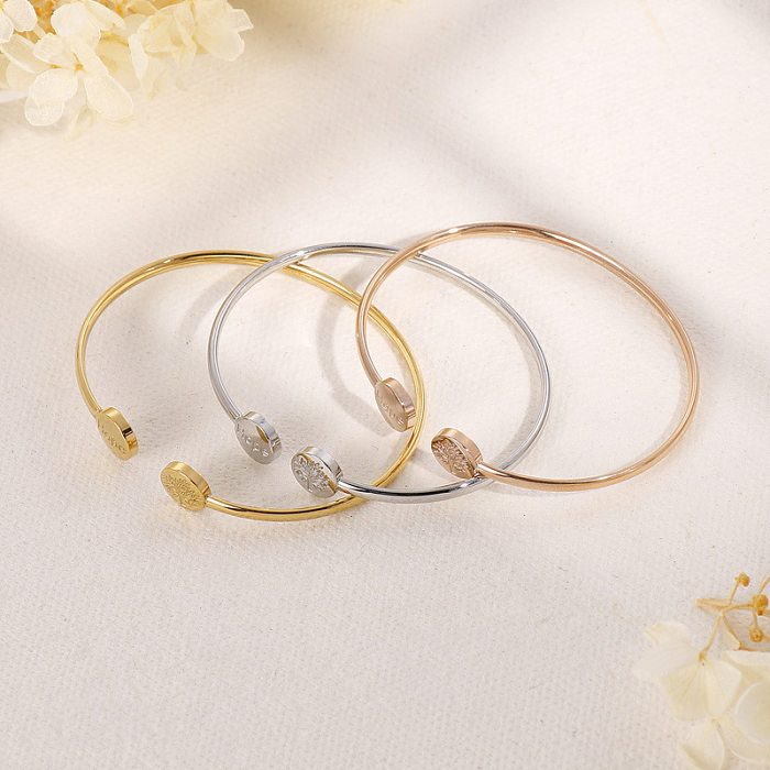 Simple Opening HOPE Tree Of Life Bracelet Female Fashion Titanium Steel Jewelry Wholesale