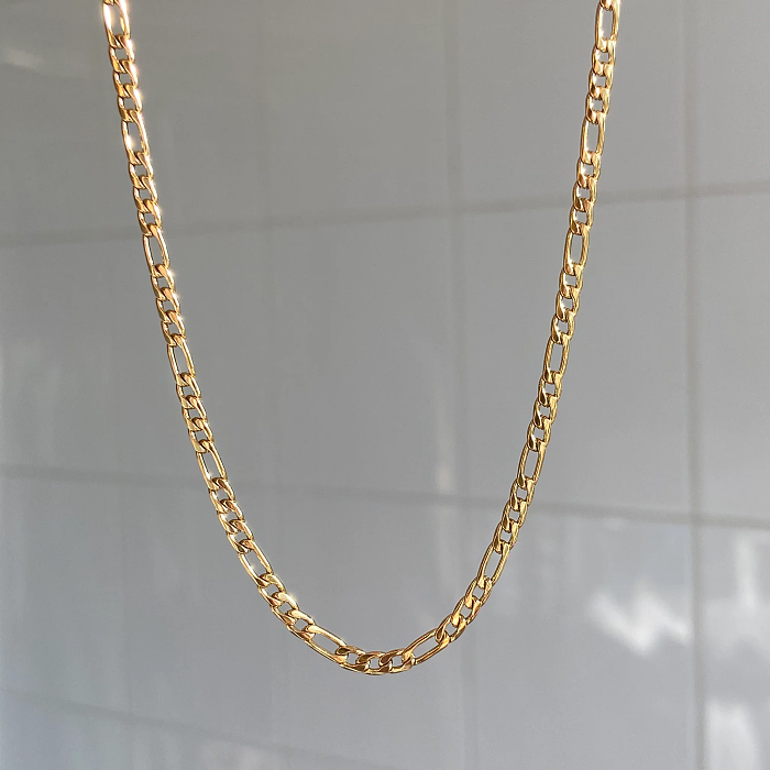 Colar banhado a ouro 18K de aço inoxidável de cor sólida casual estilo simples a granel