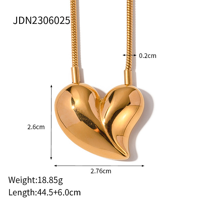 قلادة مطلية بالذهب عيار 18 قيراط مطلية بالذهب على شكل قلب من IG