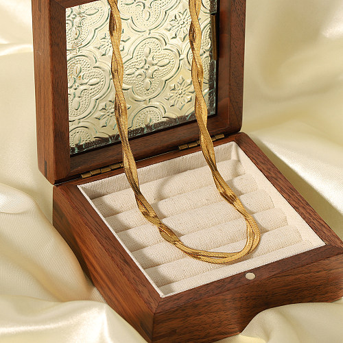 Halskette im Vintage-Stil aus einfarbigem Edelstahl mit 18-Karat-Vergoldung in großen Mengen