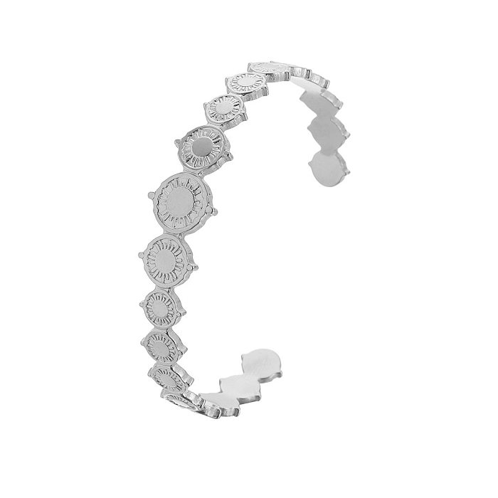 Bracelet ajouré en titane et acier, Style Simple, feuilles carrées, en forme de cœur, 1 pièce