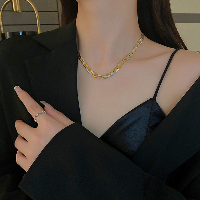 Großhandel mit geometrischer Edelstahl-Halskette im klassischen Stil