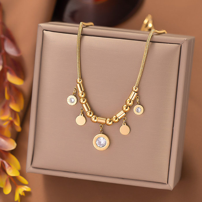Streetwear – collier avec pendentif en acier inoxydable, avec incrustation de pierres précieuses artificielles, œil d'étoile, pendentif Turquoise