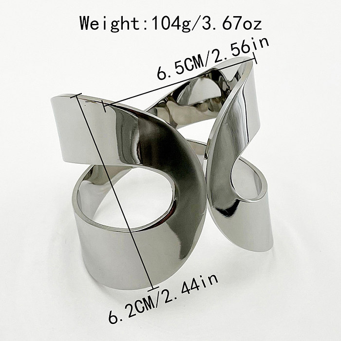 Commute Solid Color Stainless Steel Hollow Out Bangle