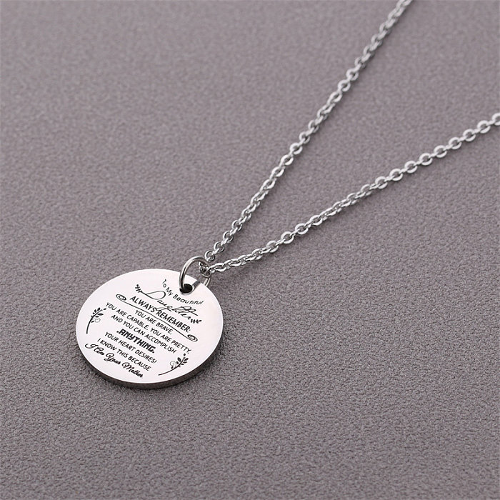 Casual Simple Style Classic Style Letter Stainless Steel  Plating Pendant Necklace