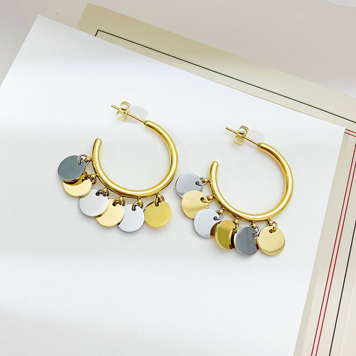 1 Pair Exaggerated Water Droplets Plating Stainless Steel  Gold Plated Earrings