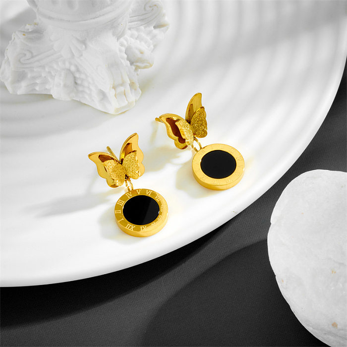 1 Pair Modern Style Animal Plating Stainless Steel 18K Gold Plated Drop Earrings