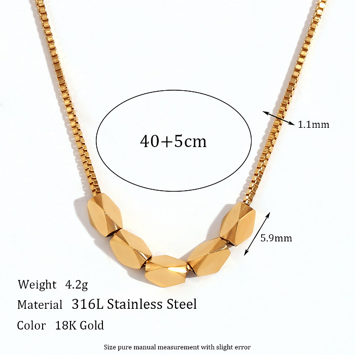 Collar chapado en oro de 18 quilates con revestimiento de acero inoxidable de color sólido de estilo clásico básico