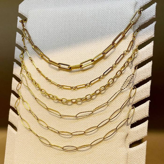 Collier chaîne en acier inoxydable avec impression de Style INS, 1 pièce