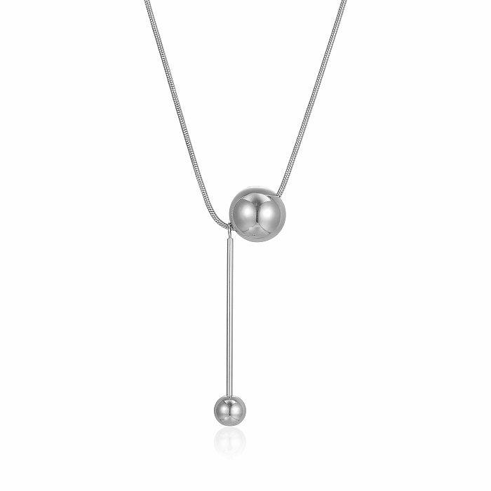 Classic Style Ball Stainless Steel Plating Necklace