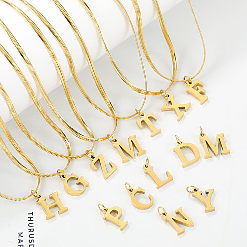 Fashion Letter Stainless Steel Gold Plated Necklace