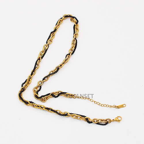 Punk Simple Style Color Block Stainless Steel  Stainless Steel Plating Necklace