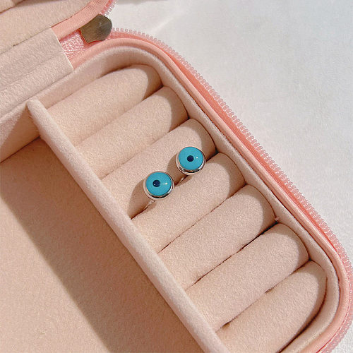 Fashion Devil'S Eye Stainless Steel  Ear Studs Enamel Stainless Steel  Earrings