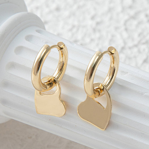 1 Pair Simple Style Heart Shape Stainless Steel  Drop Earrings